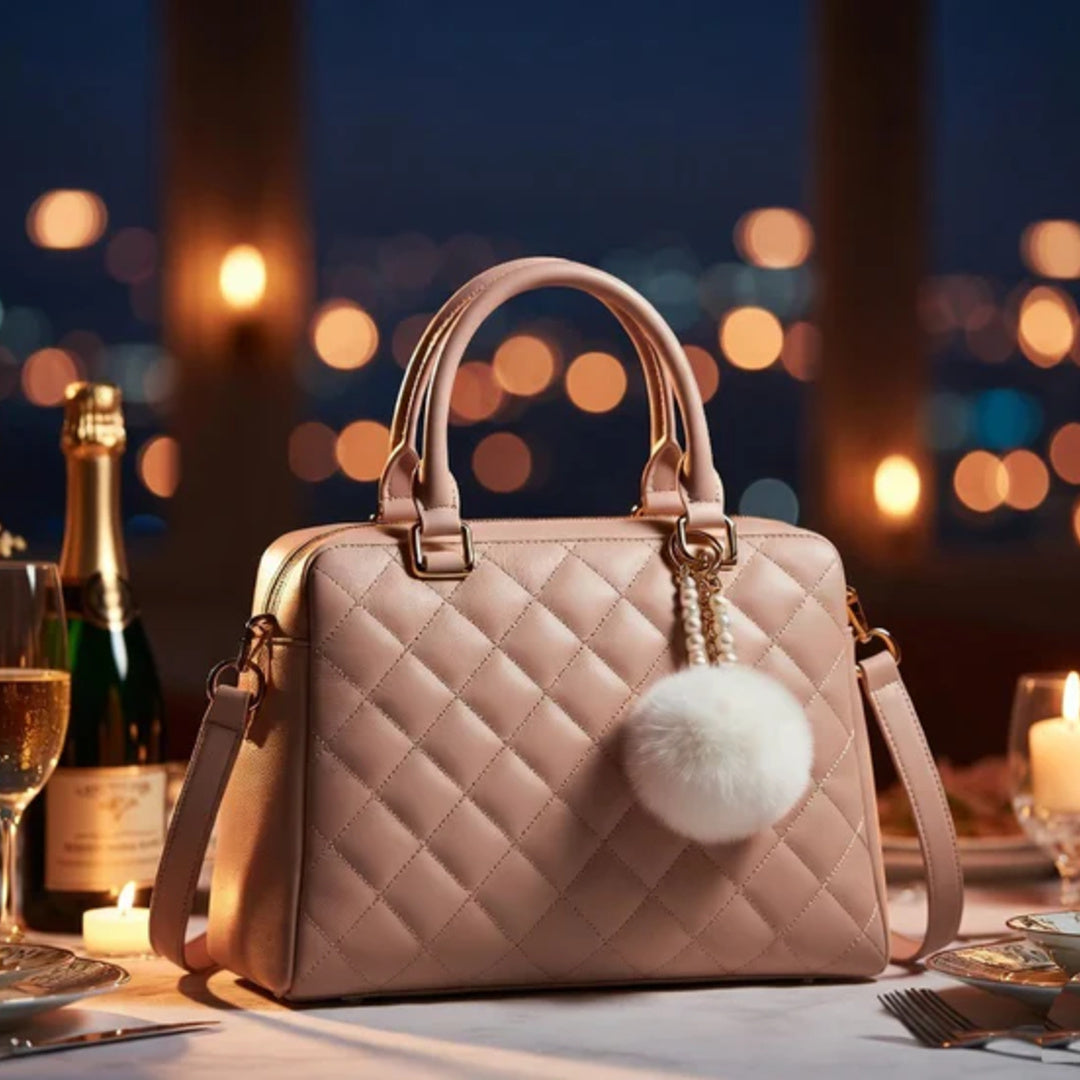 Verity™ Luxe Quilted Satchel Handbag – Elegant Crossbody & Top Handle Purse for Women |Adjustable and Detachable Straps|